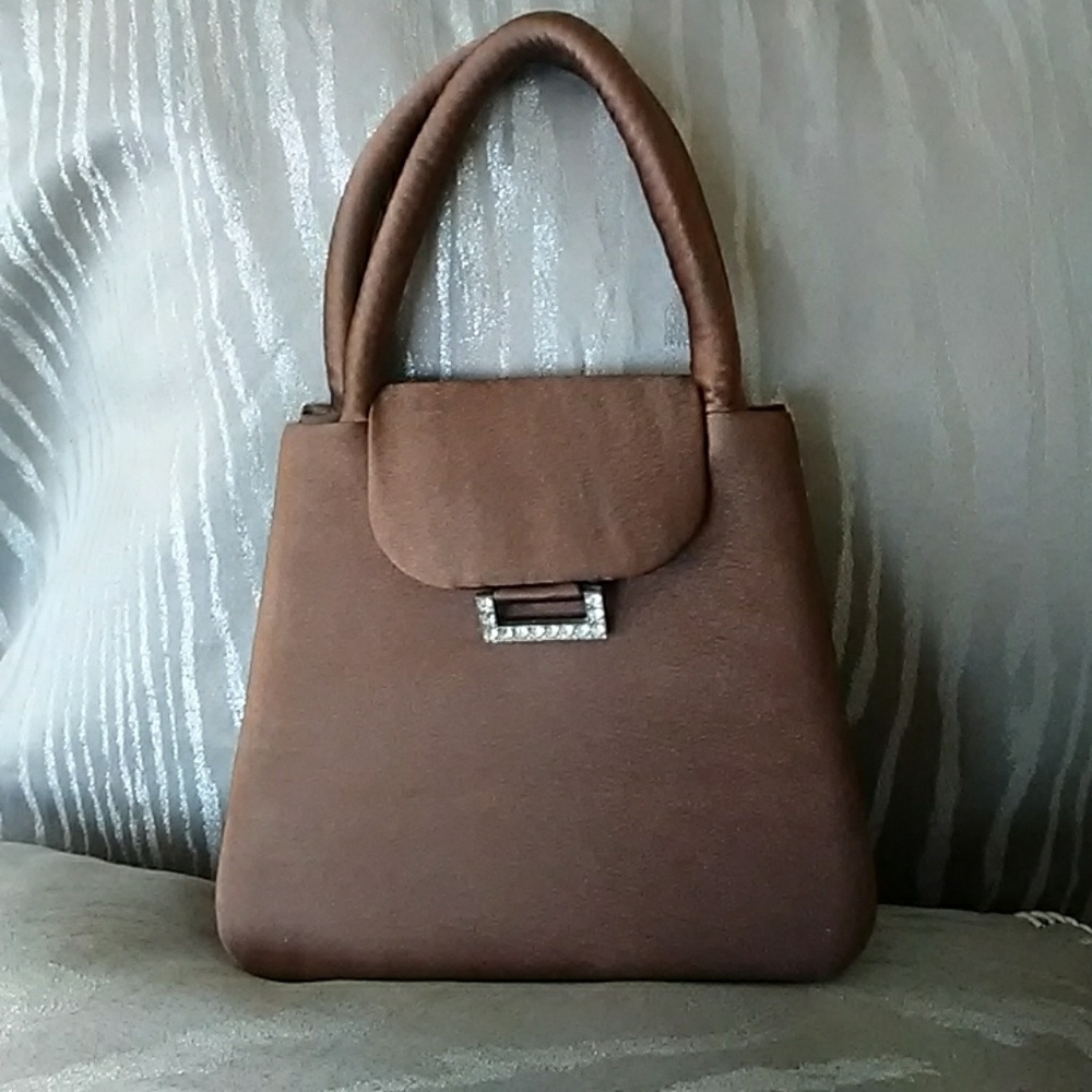 Brown Satin Handbag